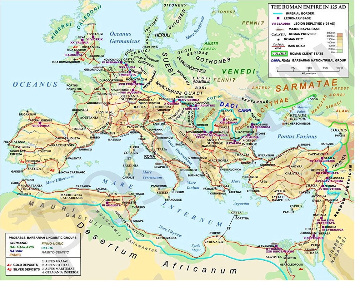 roman empire map hadrian