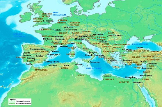 roman empire map 180 AD small